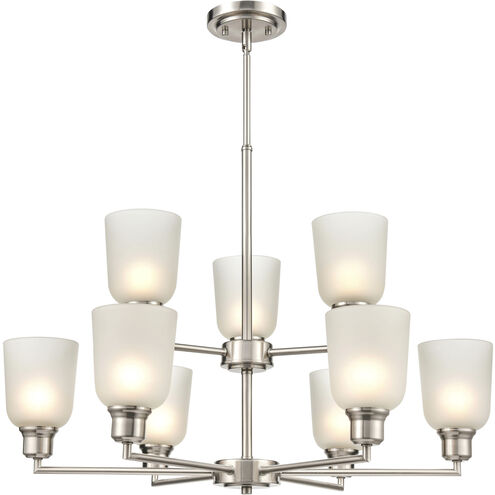 Amberle 9 Light 29.25 inch Brushed Nickel Chandelier Ceiling Light